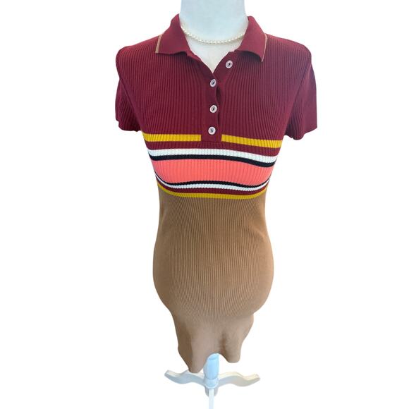 Urban Outfitters Striped Button-Down Polo Dress XS - Picture 2 of 5